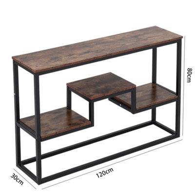 Metal Industrial Style Storage Console Table Console Table Hallway Entryway Display Table