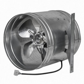 Metal Inline Extractor Fan 200mm / 8" with Fitting Bracket Duct