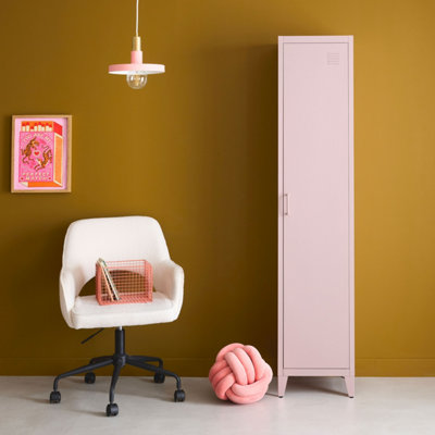 Metal locker storage with 3 shelves Pink - sweeek