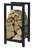 Metal Log Storage Modern Firewood Holder Heating Fires Stoves & Fireplaces Rack Shelf Stand Fireplace Indoor Black