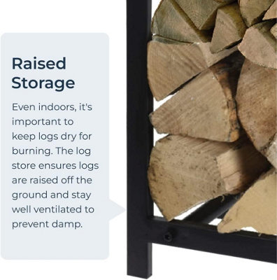 Metal Log Storage Modern Firewood Holder Heating Fires Stoves ...