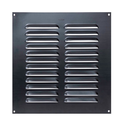 Metal Louvre Air Vent Cover, Suitable for Venting Gas Appliances Internal External Wall, 9 x 9" (229 x 229mm), Anthracite