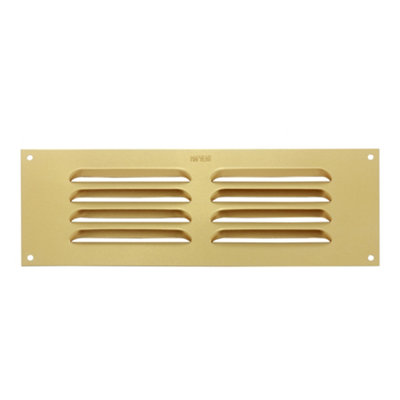 Metal Louvre Air Vent Cover, Suitable for Venting Gas Appliances Internal External Wall, for Openings 9 x 3" (229 x 76mm), Gold