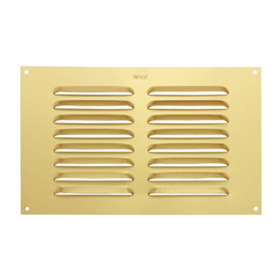 Metal Louvre Air Vent Cover, Suitable for Venting Gas Appliances Internal External Wall, for Openings 9 x 6" (229 x 152mm), Gold