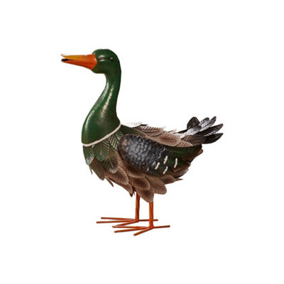 Metal Mallard Outdoor Garden Ornament Height 42cm Decorative