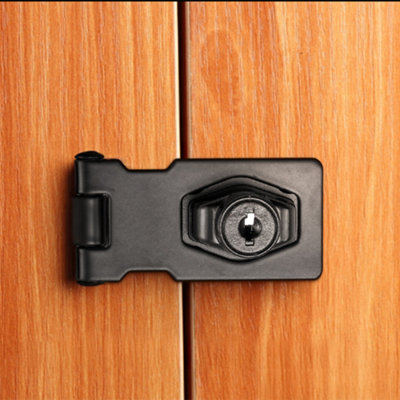 Metal Mechanical Hasp and Staple Lock with Twist Knob Secure Keyed Lock for Cabinets W 8.15cm