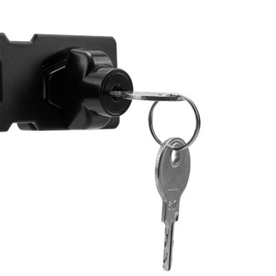 Metal Mechanical Hasp and Staple Lock with Twist Knob Secure Keyed Lock for Cabinets W 8.15cm