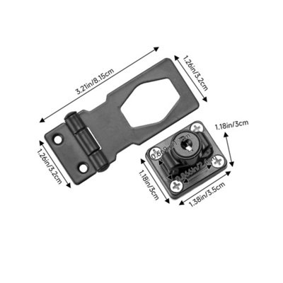 Metal Mechanical Hasp and Staple Lock with Twist Knob Secure Keyed Lock for Cabinets W 8.15cm