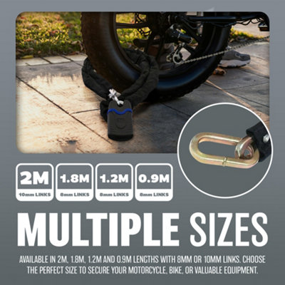 Metal Motorbike Motorcycle Bicycle Heavy Duty Chain Lock Padlock 1.8M ...