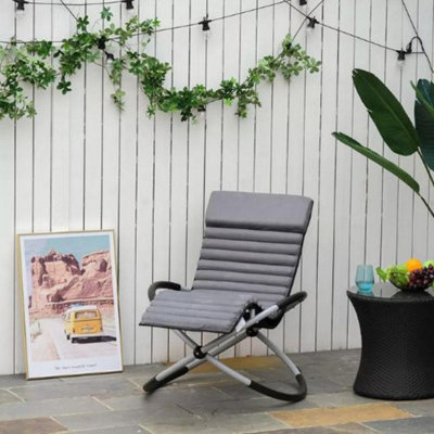 Metal Orbital Rocking Chair with Folding Design & Padded Mat / Comfort ...