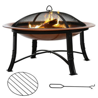 Metal Outdoor Pit Bowl with Lid - 3