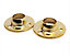 Metal Pipe Round End Bracket 19mm Polished Gold Pair