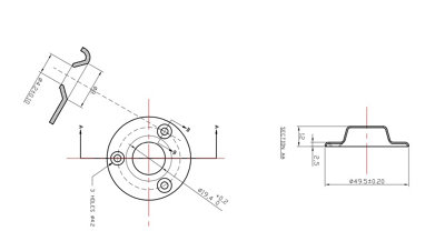 Metal Pipe Round End Bracket 19mm Polished Gold Pair