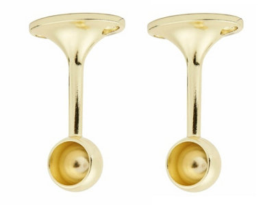 Metal Pipe Round Suspended Bracket 19mm Polished Gold Pair