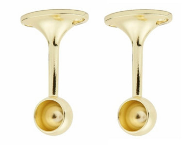 Metal Pipe Round Suspended Bracket 19mm Polished Gold Pair Price Comparisons | Compare The Build