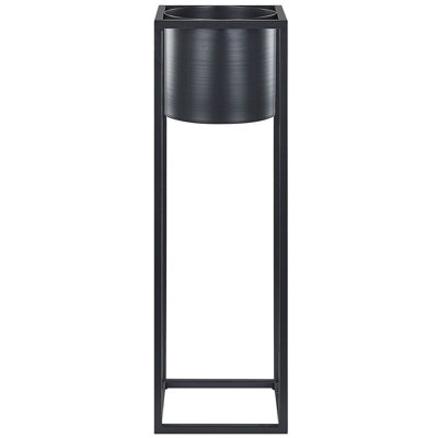 Metal Plant Pot Stand 15 x 15 x 50 cm Black IDRA