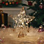 Metal Pre Lit Star Christmas Tree Topper with Beads