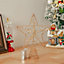 Metal Pre Lit Star Christmas Tree Topper with Beads