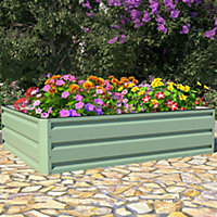 Metal Raised Garden Grow Bed Kit Planter for Vegetables, Plants, Flowers & Herbs, Trough Grow Box (L120xW90cmxH30cm)