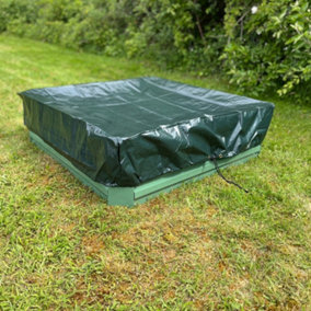 Metal Raised Vegetable Bed in Green (100cm x 30cm) with Cover