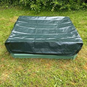 Metal Raised Vegetable Bed in Green with Cover & Liner (100cm x 30cm)