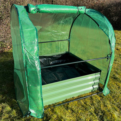 Metal Raised Vegetable Bed & Reinforced Grow Tunnel (100cm x 100cm)