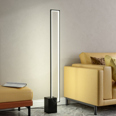 Metal Rectangular LED Floor Lamp Floor Light with Black Base Height 129CM