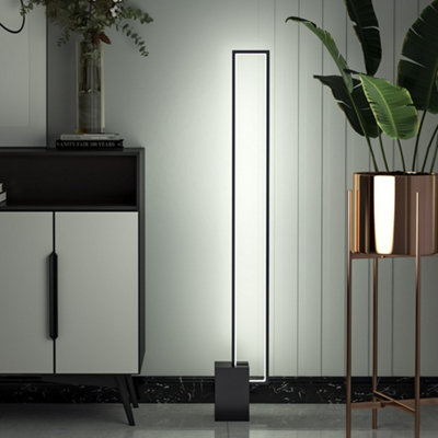 Metal Rectangular LED Floor Lamp Floor Light with Black Base