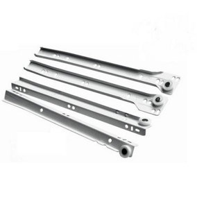 Metal roller bottom fix drawer runners  - white, 250mm