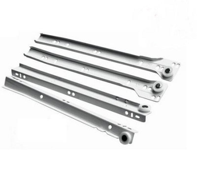 Metal roller bottom fix drawer runners - white, 600mm