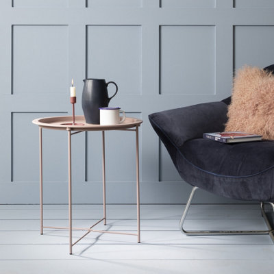 Metal Side Coffee Table in Blush Pink