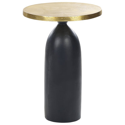 Metal Side Table Black and Gold TEKAPO