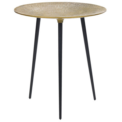 Metal Side Table Black and Gold WAIPU