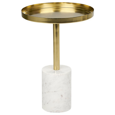 Metal Side Table Gold and White CAMELO