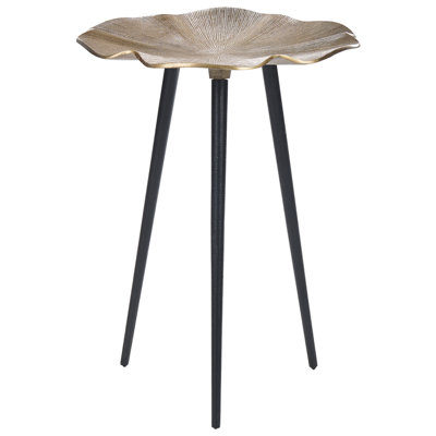 Metal Side Table Gold with Black PUDUR