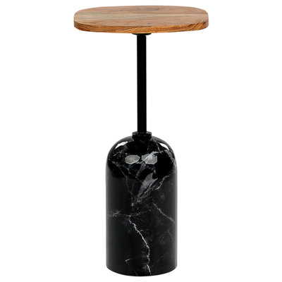 Metal Side Table Light Wood and Black OASIS