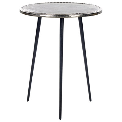 Metal Side Table Silver with Black TELFER