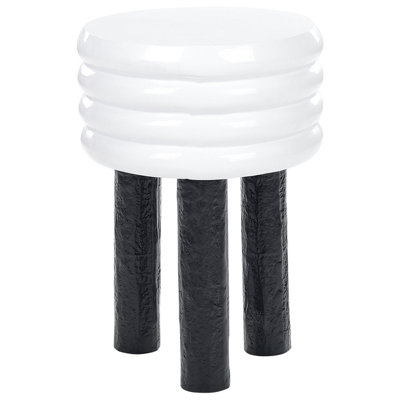 Metal Side Table White and Black KIKIWA