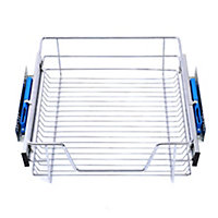 Metal Sliding Kitchen Cabinet Pull Out Wire Basket Cupboard Drawer Organizer W 600mm