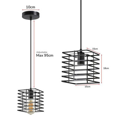 Metal Square Wire Cage Cluster Pendant Light