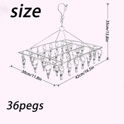 24-Clip Rotating Clothes Drying Rack - Windproof Pink Laundry Hanger For Small Items