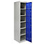 Metal Storage Lockers - Six Doors, Blue