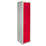 Metal Storage Lockers - Three Doors, Red