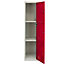 Metal Storage Lockers - Three Doors, Red