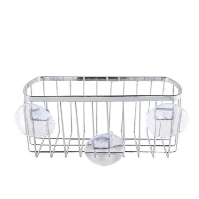 Metal Suction Chrome Storage Basket - 3