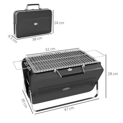 Metal Suitable-Style Portable BBQ Grill - Black - 3