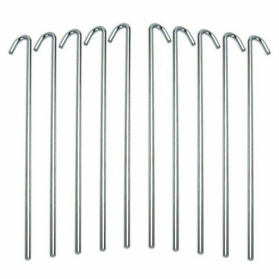 Metal Tent Pegs for Camping - 7" Heavy Duty Galvanised Tent Pegs - 10 Pack - 3