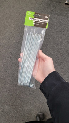 Metal Tent Pegs for Camping - 7" Heavy Duty Galvanised Tent Pegs - 10 Pack - 4