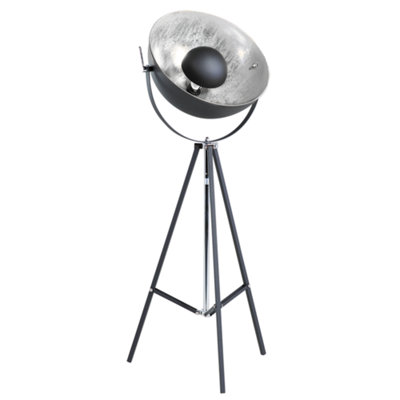 Metal Tripod Lamp Black and Silver THAMES II