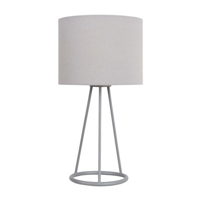 Metal Tripod With Ring Table Lamp Silver DIY at B&Q